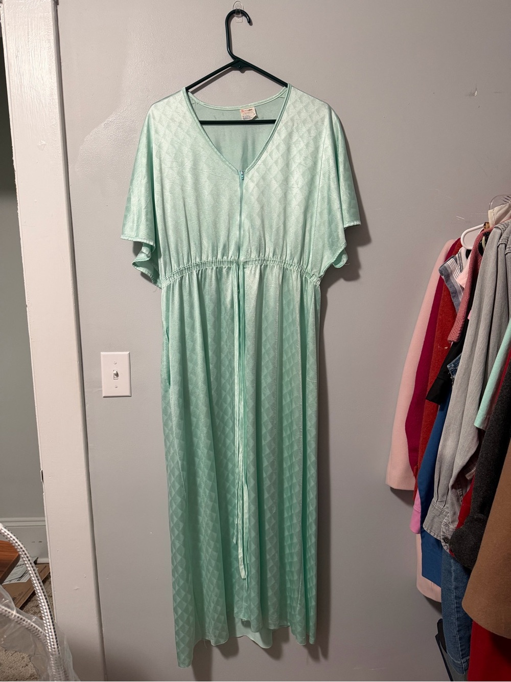Vintage Julie Girl Mint Green Size Medium Bathrobe Floor length